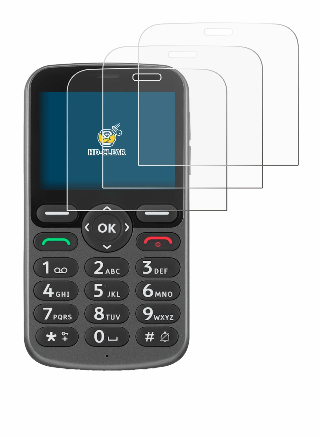 Imagen del dispositivo Doro 1380 con una amplia variedad de protectores de pantalla.