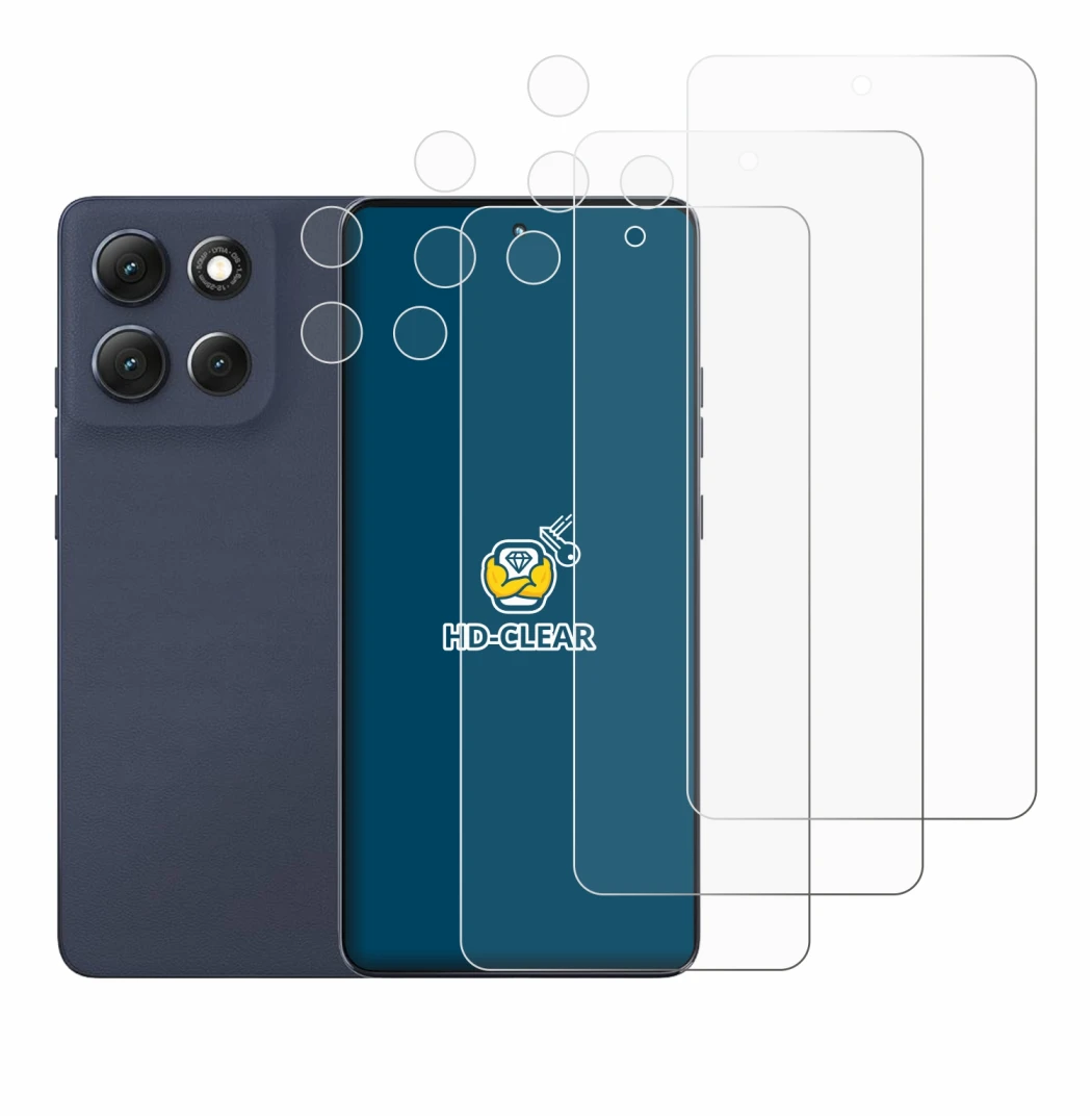 Imagen del dispositivo Motorola Moto G86 Power (Frontal+Cámara) con una amplia variedad de protectores de pantalla.