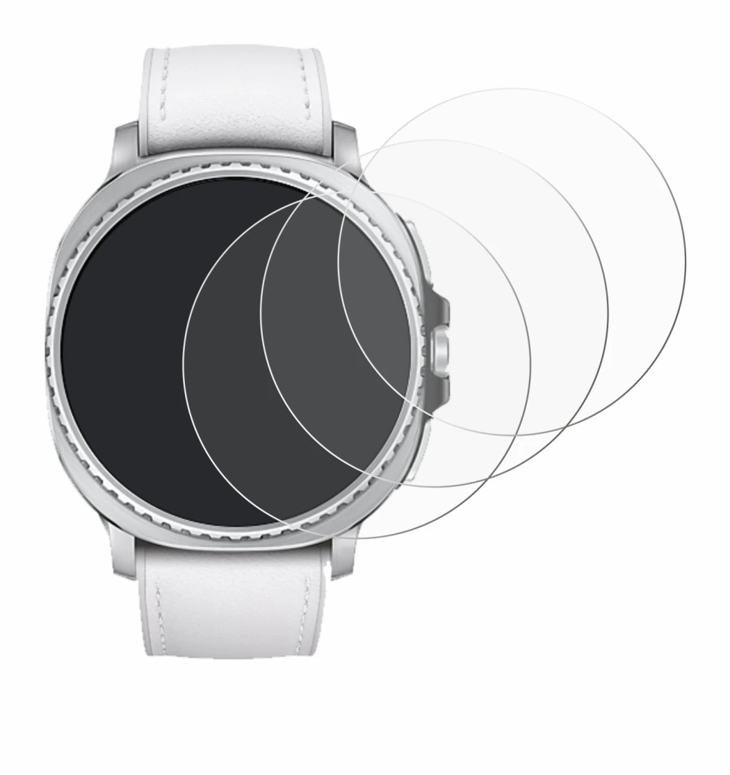 Imagen del dispositivo Samsung Galaxy Watch 8 Classic (46 mm) con una amplia variedad de protectores de pantalla.