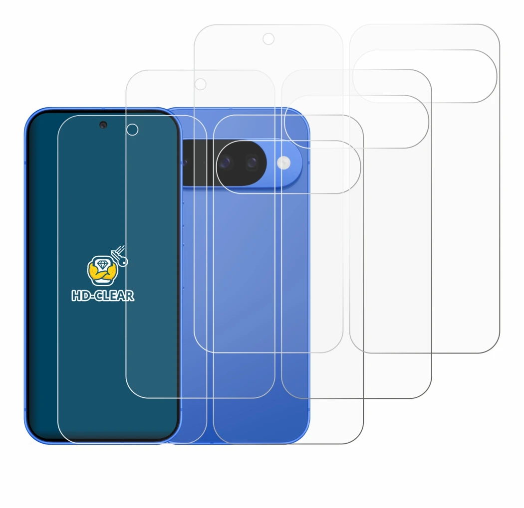 Imagen del dispositivo Google Pixel 10 (Frontal+Trasero) con una amplia variedad de protectores de pantalla.