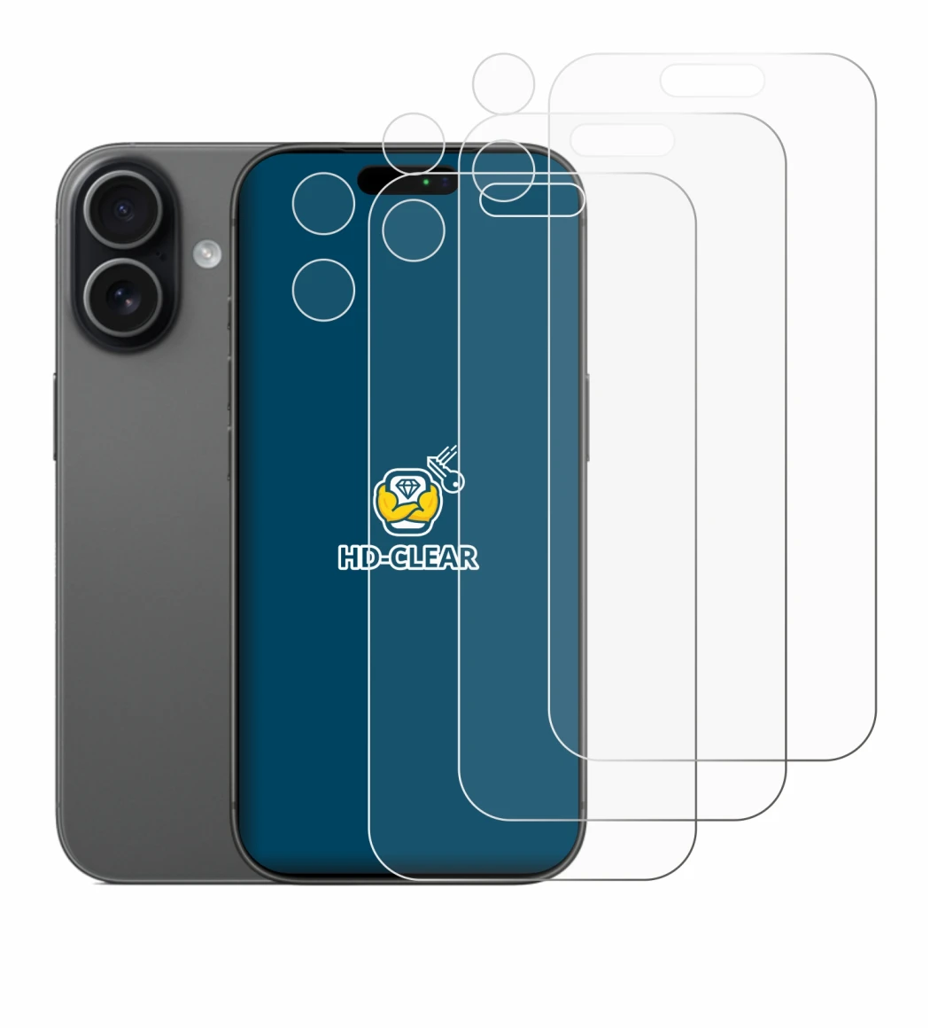 Imagen del dispositivo Apple iPhone 17 (Frontal+Cámara) con una amplia variedad de protectores de pantalla.