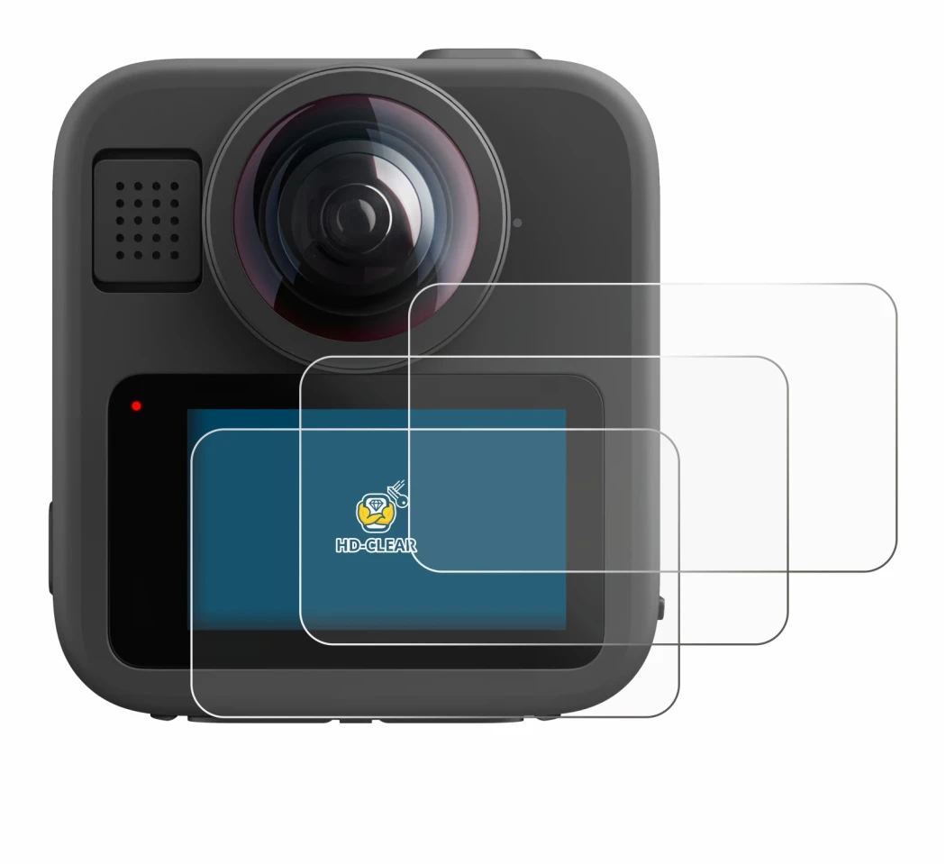 Imagen del dispositivo GoPro Max 2 con una amplia variedad de protectores de pantalla.