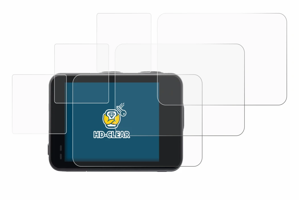 Imagen del dispositivo Akaso Brave 7 con una amplia variedad de protectores de pantalla.