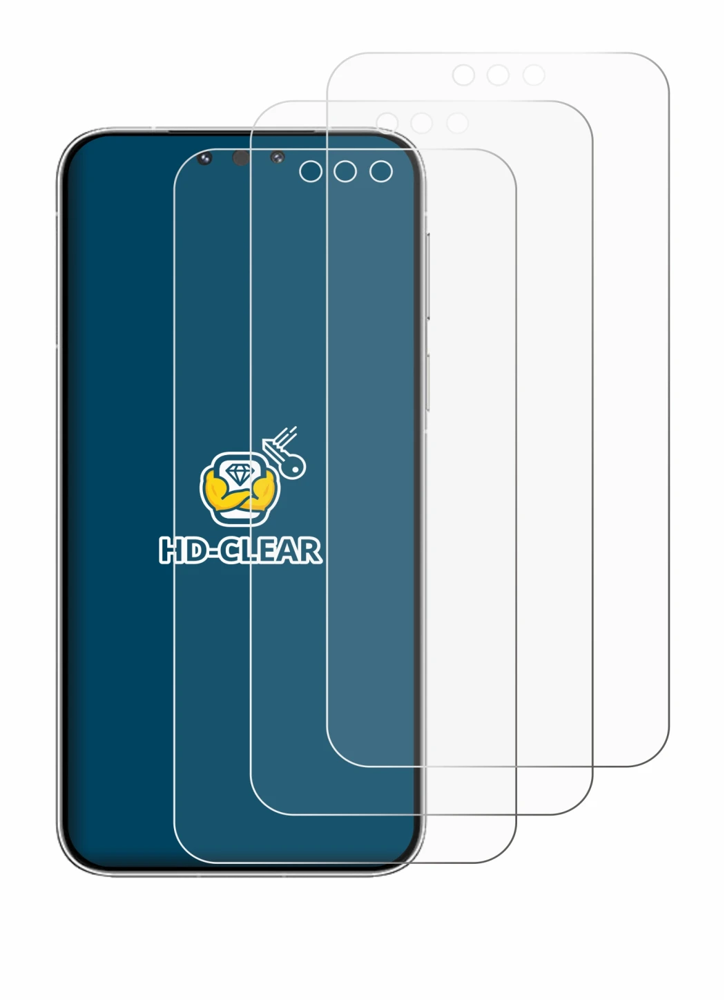 Imagen del dispositivo Huawei Mate 80 Pro con una amplia variedad de protectores de pantalla.