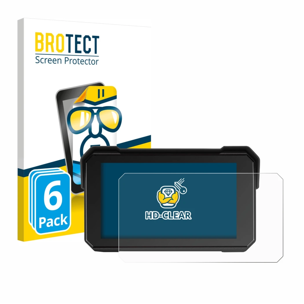 Parte frontal de un envase de producto con el logotipo de la marca BROTECT. Al lado se muestra el dispositivo GOHHDL A4058-AM3