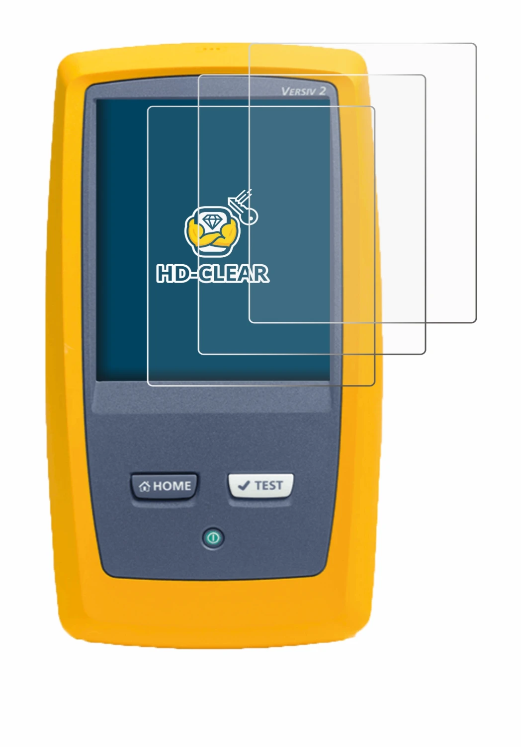 Imagen del dispositivo Fluke DSX8000 con una amplia variedad de protectores de pantalla.