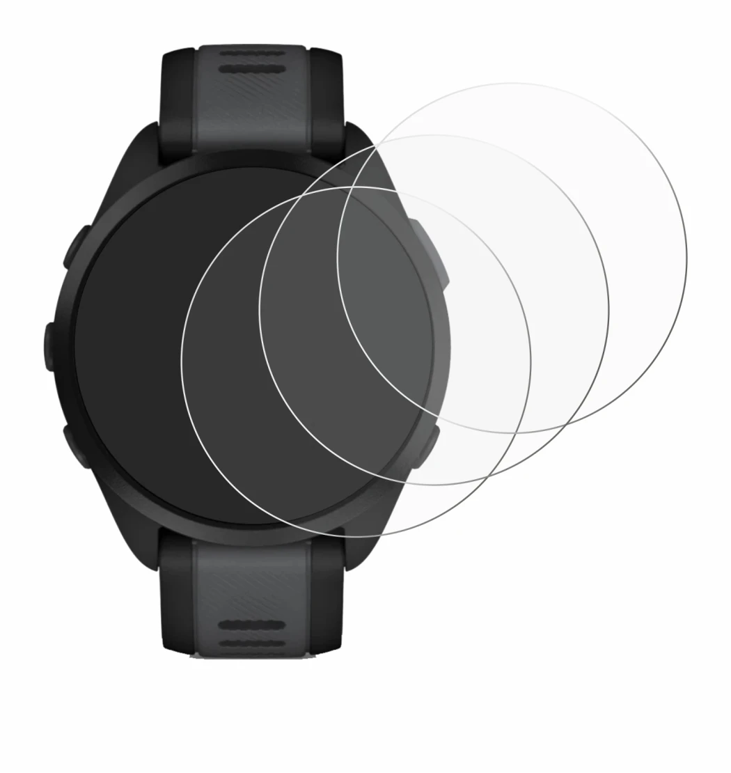 Imagen del dispositivo Garmin Forerunner 165 Music con una amplia variedad de protectores de pantalla.