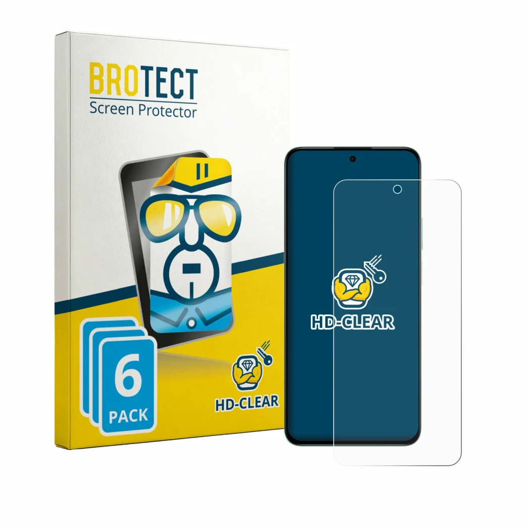 Parte frontal de un envase de producto con el logotipo de la marca BROTECT. Al lado se muestra el dispositivo Honor Play 80 Pr