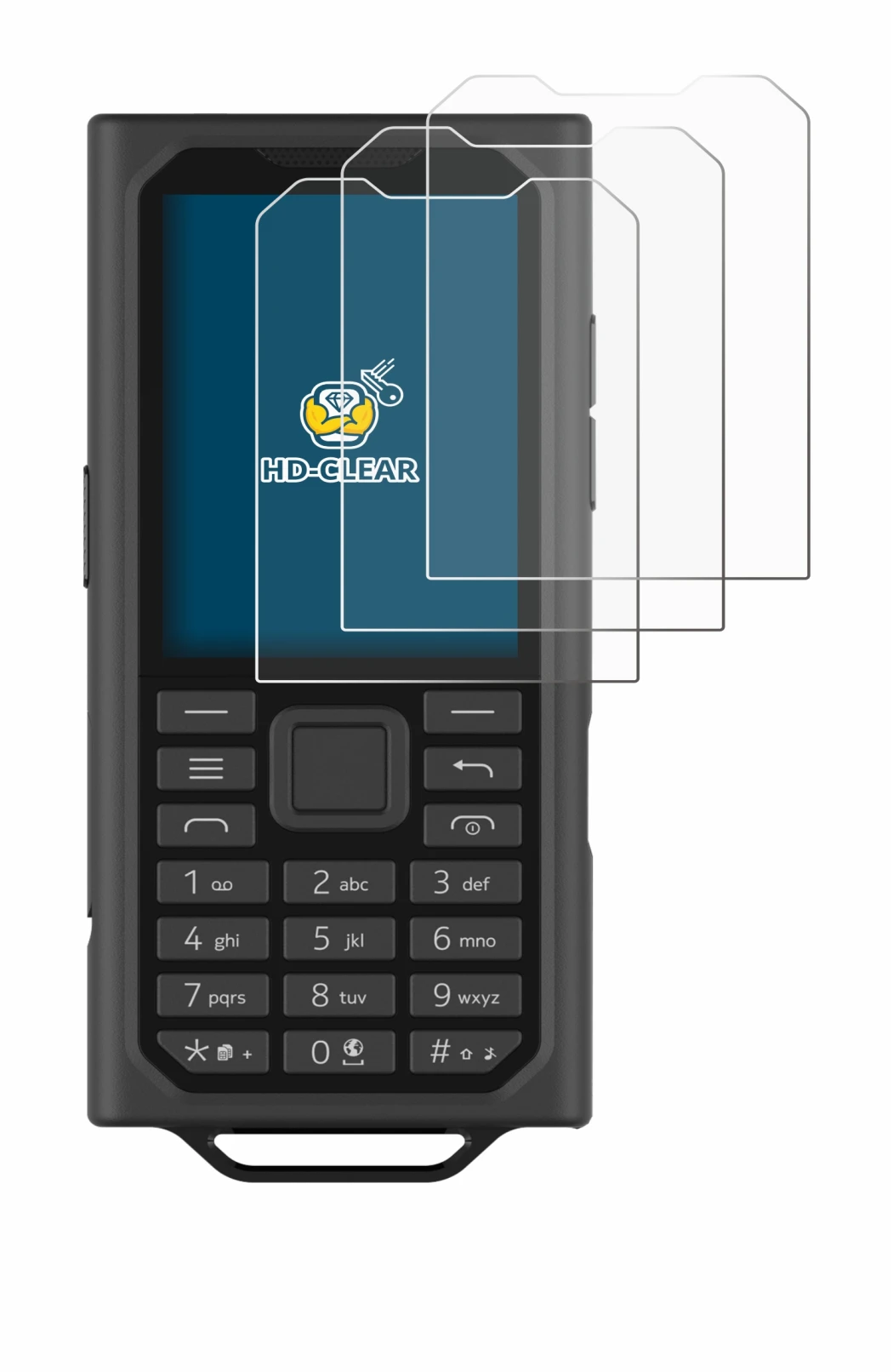 Imagen del dispositivo HMD Terra M con una amplia variedad de protectores de pantalla.