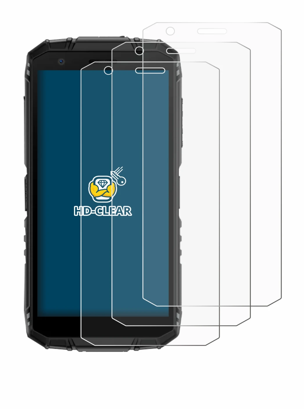 Imagen del dispositivo Doogee Fire 3 con una amplia variedad de protectores de pantalla.
