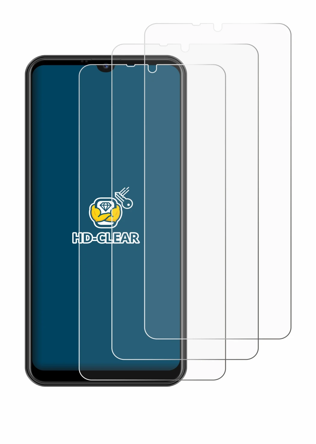 Imagen del dispositivo Invens NOTE TK02 con una amplia variedad de protectores de pantalla.
