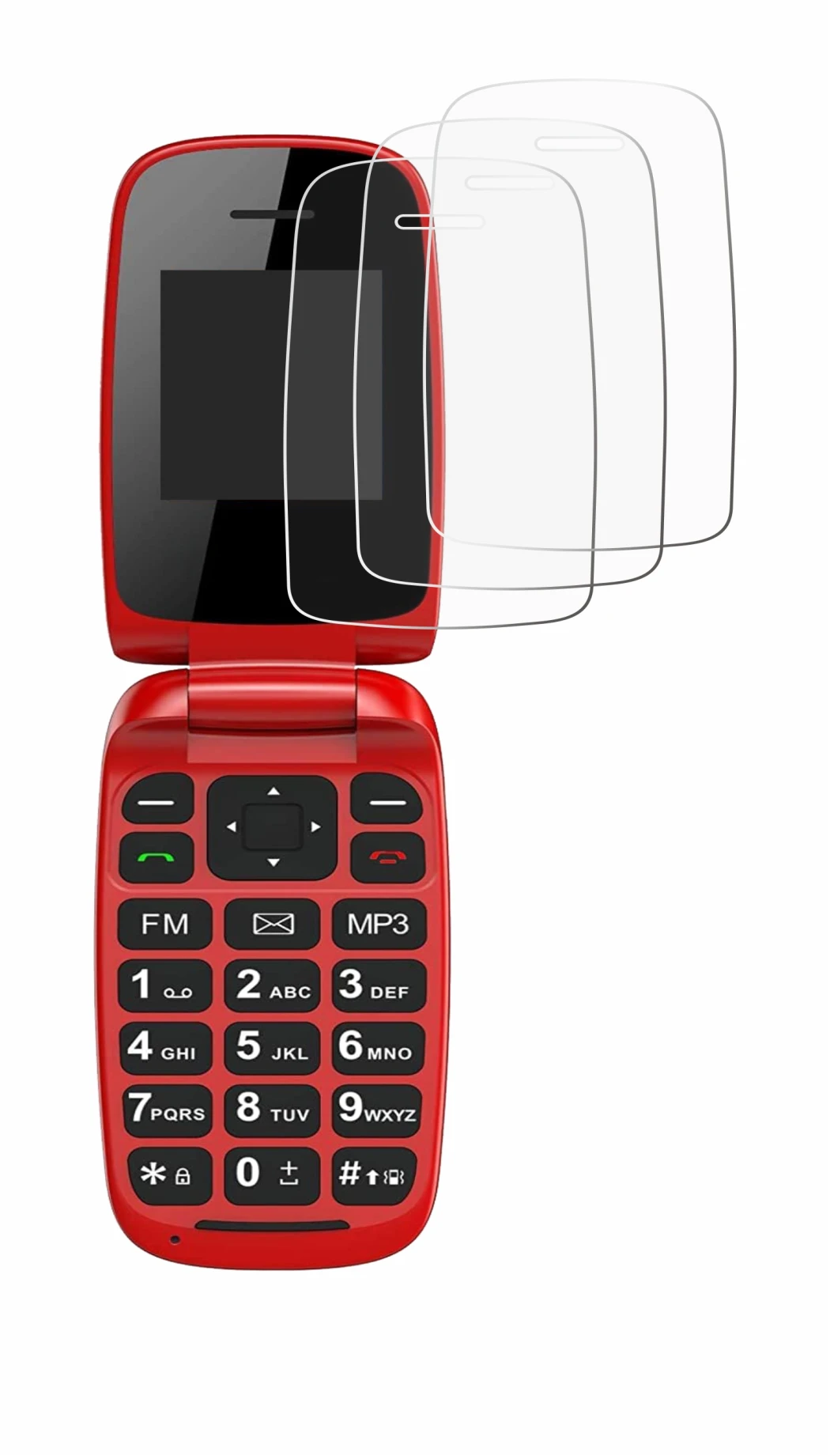 Imagen del dispositivo Chakeyake R341 con una amplia variedad de protectores de pantalla.