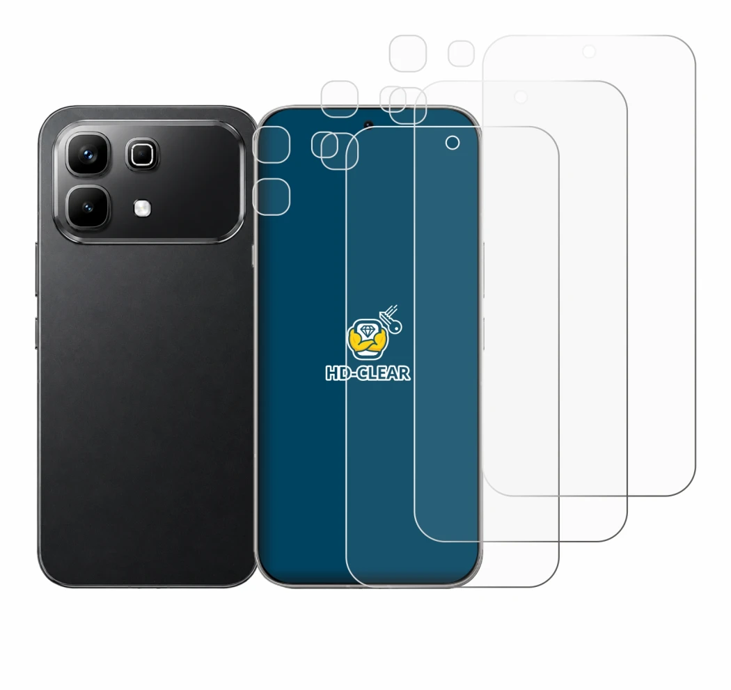 Imagen del dispositivo Infinix Note 60 (Frontal+Cámara) con una amplia variedad de protectores de pantalla.