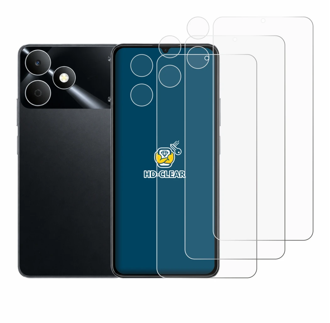 Imagen del dispositivo realme Note 80 (Frontal+Cámara) con una amplia variedad de protectores de pantalla.