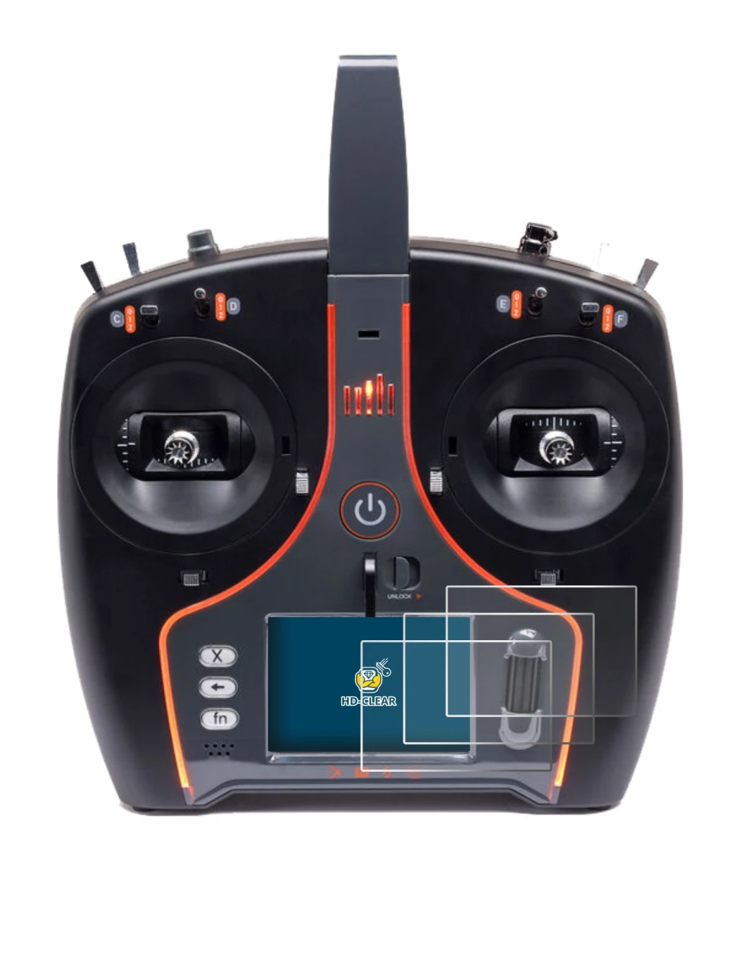 Imagen del dispositivo Spektrum NX7e Plus con una amplia variedad de protectores de pantalla.