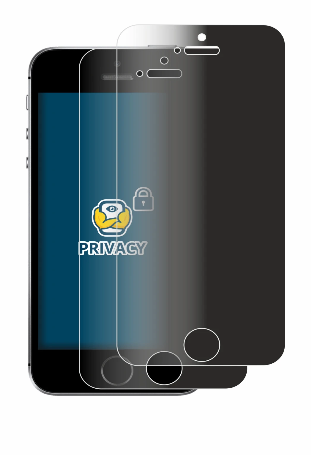 Imagen del dispositivo Apple iPhone SE 2016 con una amplia variedad de protectores de pantalla.