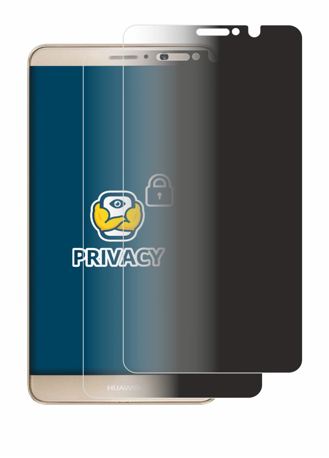 Imagen del dispositivo Huawei Mate 9 con una amplia variedad de protectores de pantalla.