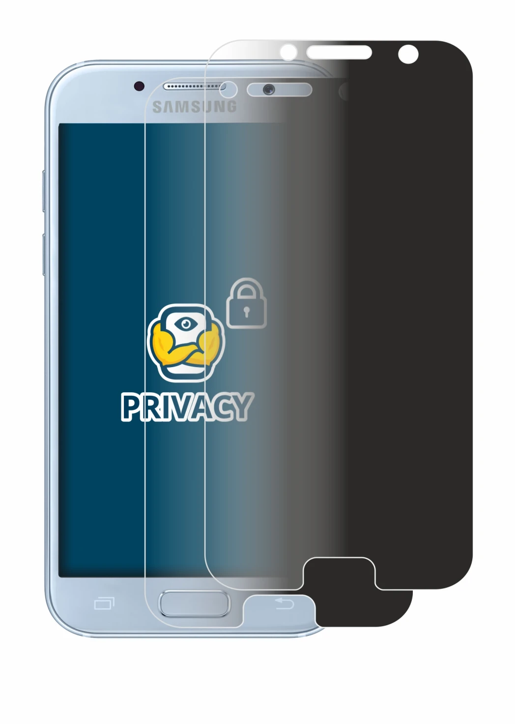 Imagen del dispositivo Samsung Galaxy A5 2017 con una amplia variedad de protectores de pantalla.