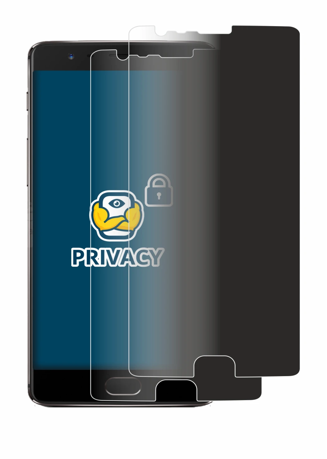 Imagen del dispositivo OnePlus 3T con una amplia variedad de protectores de pantalla.