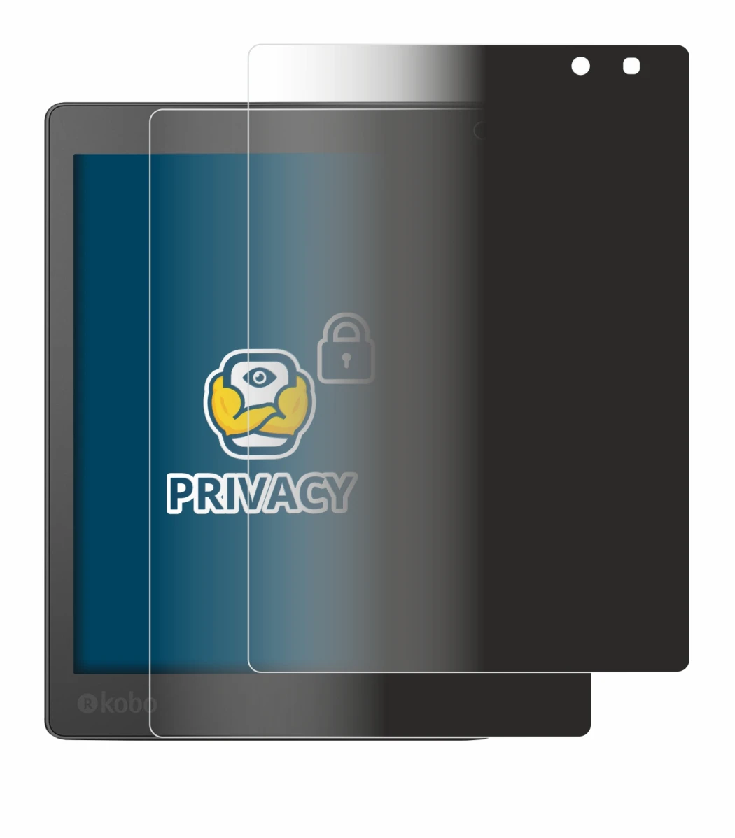 Imagen del dispositivo Kobo Aura One con una amplia variedad de protectores de pantalla.