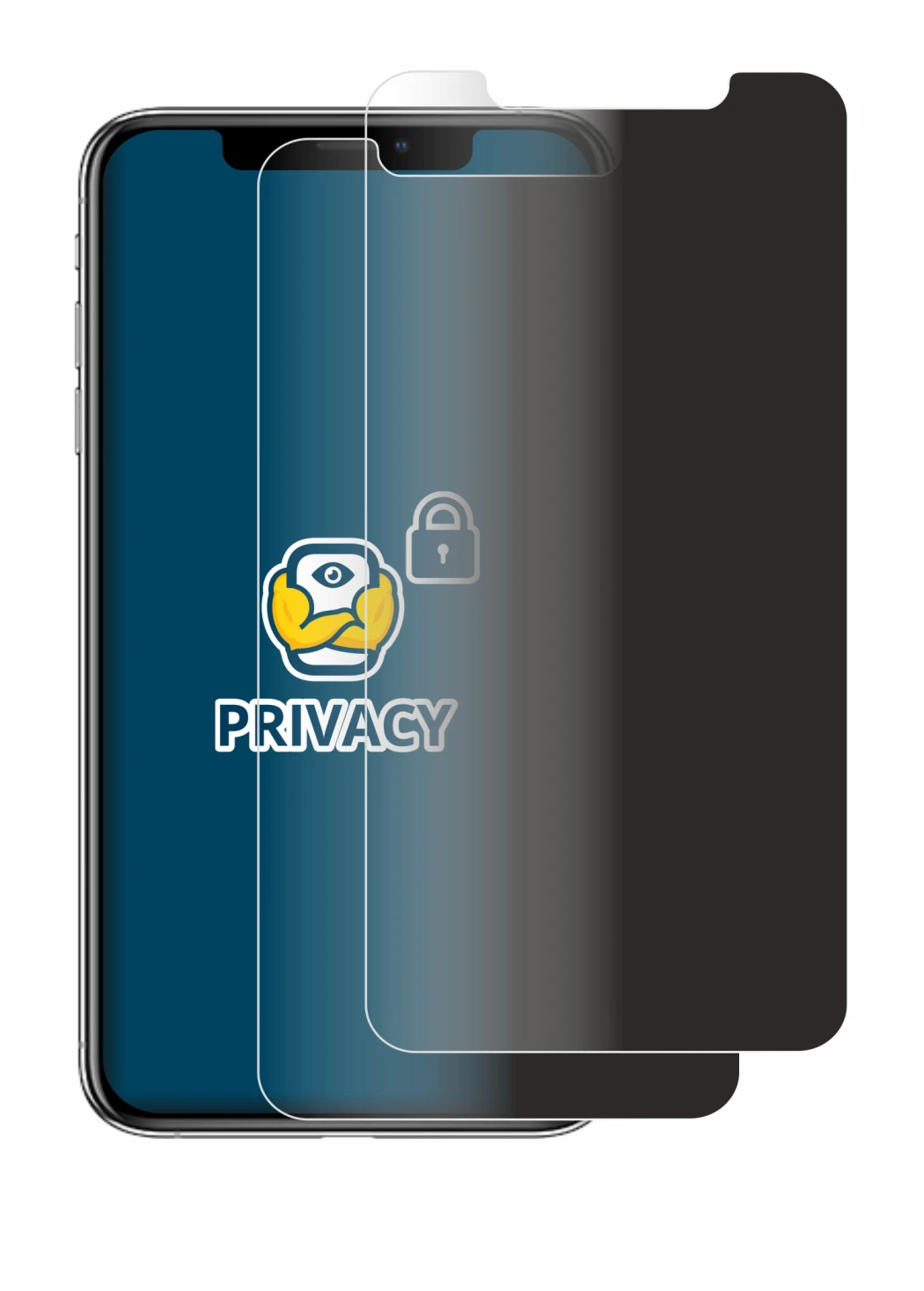 Imagen del dispositivo Apple iPhone Xs Max con una amplia variedad de protectores de pantalla.