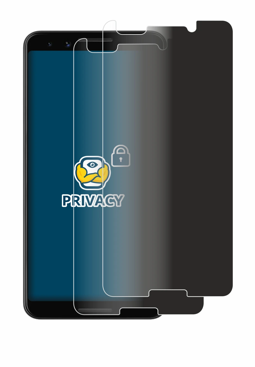 Imagen del dispositivo Google Pixel 3 con una amplia variedad de protectores de pantalla.