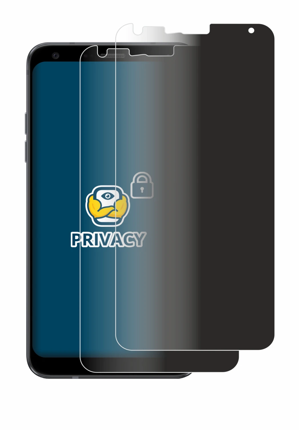 Imagen del dispositivo LG Q7 Plus con una amplia variedad de protectores de pantalla.