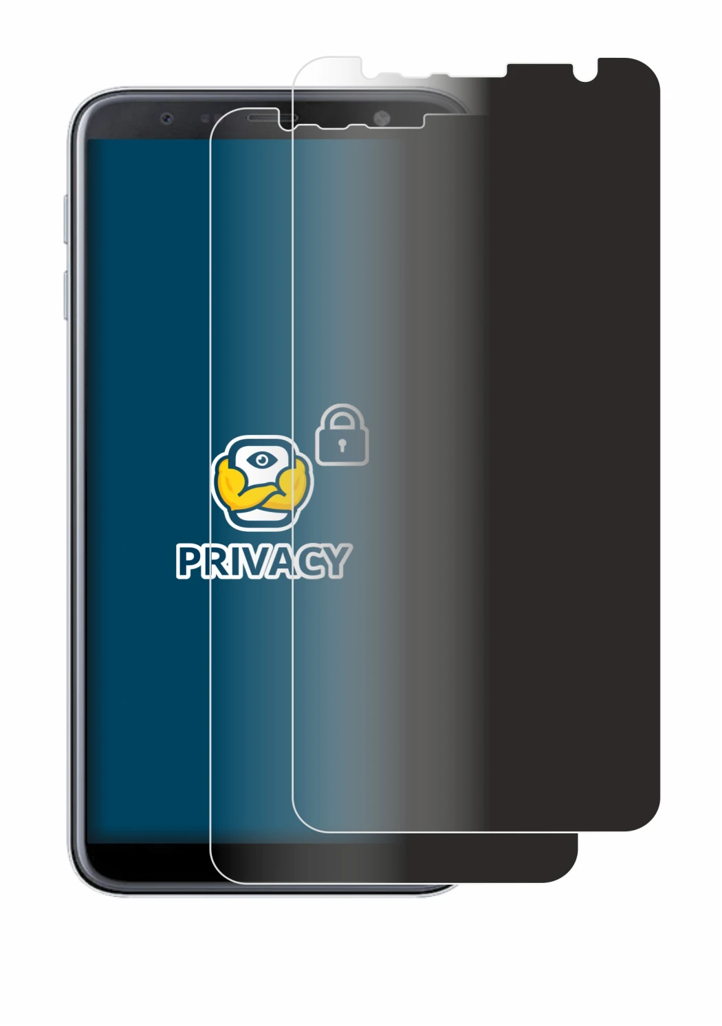 Imagen del dispositivo Samsung Galaxy J6 Plus con una amplia variedad de protectores de pantalla.