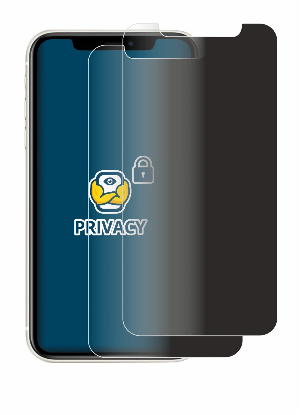 Imagen del dispositivo Apple iPhone 11 con una amplia variedad de protectores de pantalla.