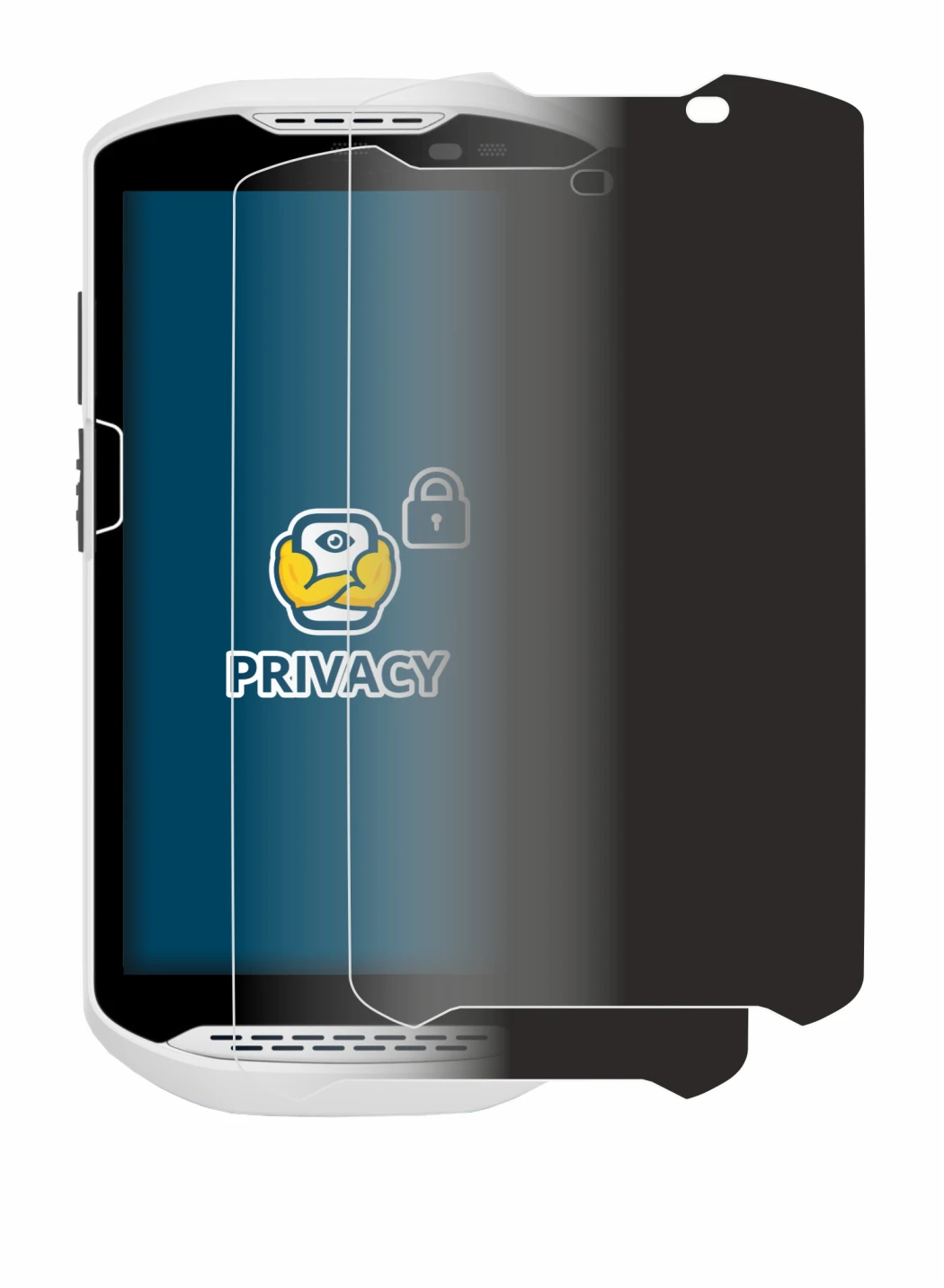 Imagen del dispositivo Zebra TC57 con una amplia variedad de protectores de pantalla.