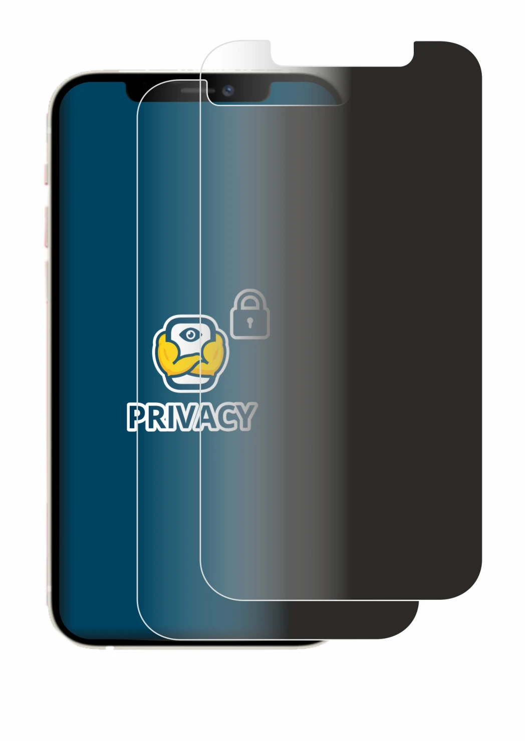 Imagen del dispositivo Apple iPhone 12 con una amplia variedad de protectores de pantalla.