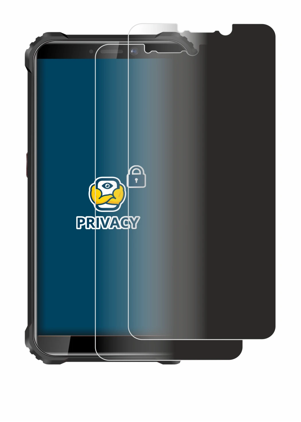 Imagen del dispositivo Oukitel WP5 con una amplia variedad de protectores de pantalla.