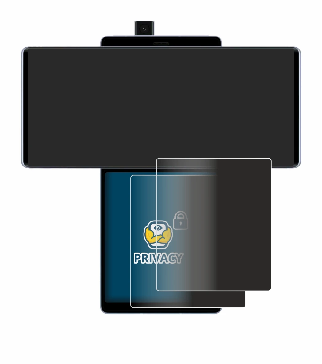 Imagen del dispositivo LG Wing (Pantalla trasera) con una amplia variedad de protectores de pantalla.