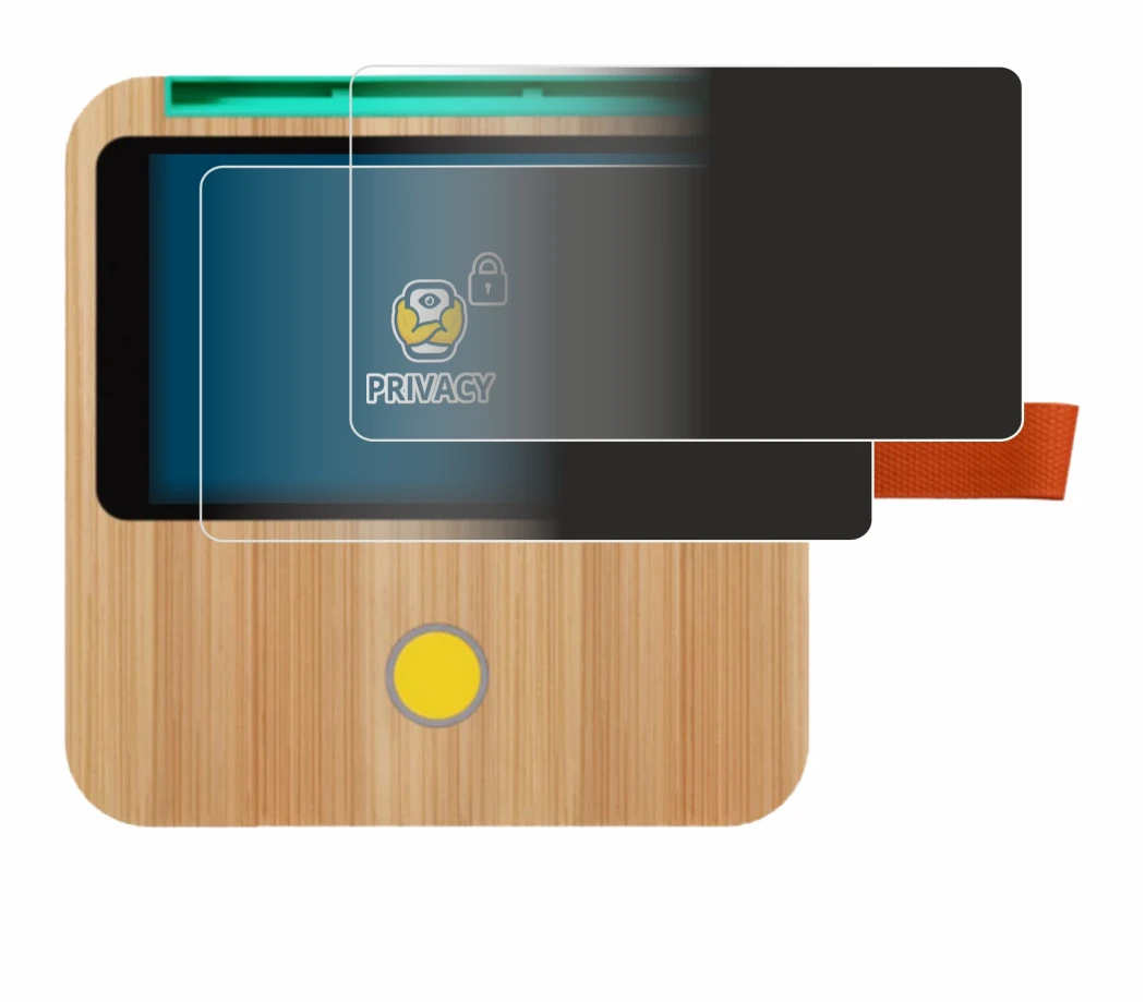 Imagen del dispositivo tigerbox Touch con una amplia variedad de protectores de pantalla.