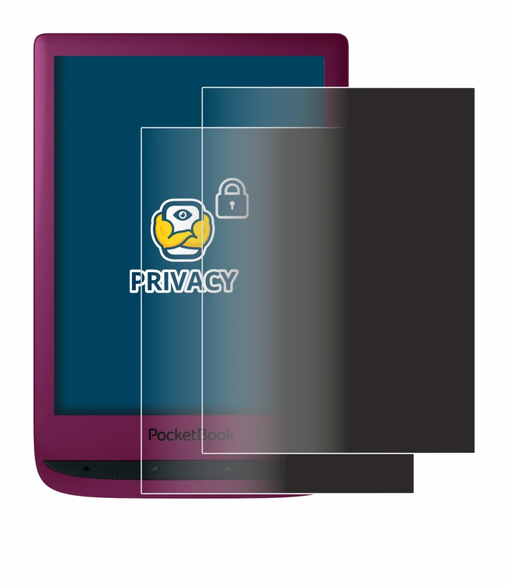 Imagen del dispositivo PocketBook Touch Lux 5 con una amplia variedad de protectores de pantalla.