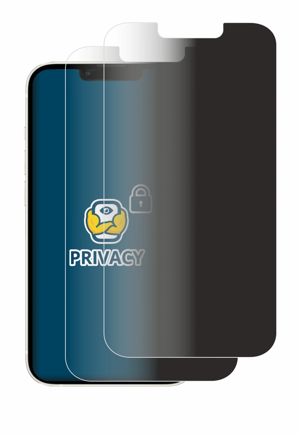 Imagen del dispositivo Apple iPhone 13 con una amplia variedad de protectores de pantalla.