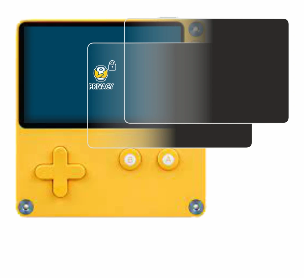 Imagen del dispositivo Panic Playdate con una amplia variedad de protectores de pantalla.