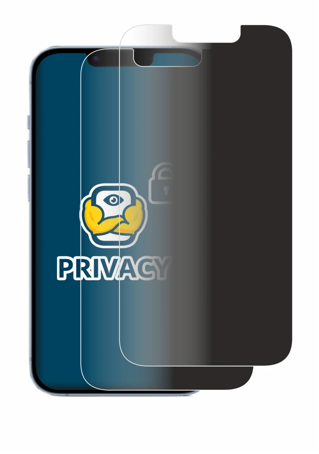 Imagen del dispositivo Apple iPhone 14 con una amplia variedad de protectores de pantalla.