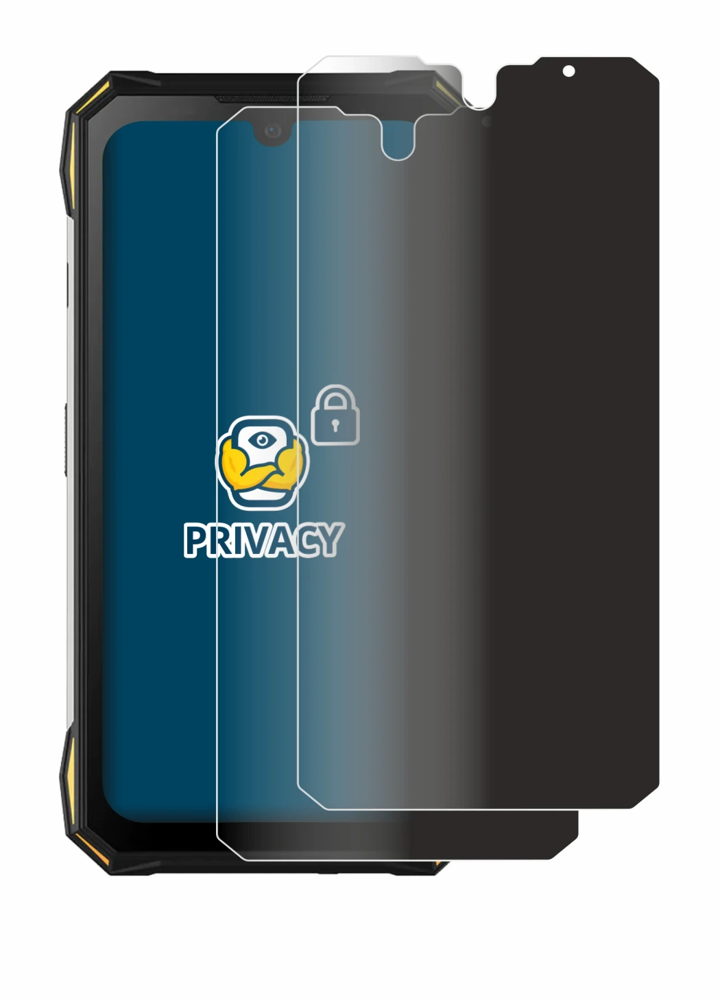 Imagen del dispositivo Doogee S89 Pro con una amplia variedad de protectores de pantalla.