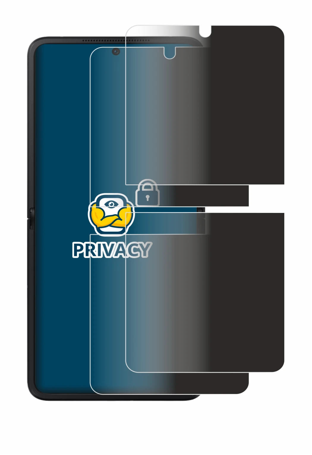 Imagen del dispositivo Oppo Find N2 Flip con una amplia variedad de protectores de pantalla.