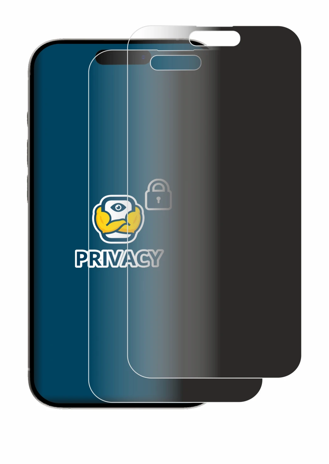 Imagen del dispositivo Apple iPhone 15 Pro Max con una amplia variedad de protectores de pantalla.