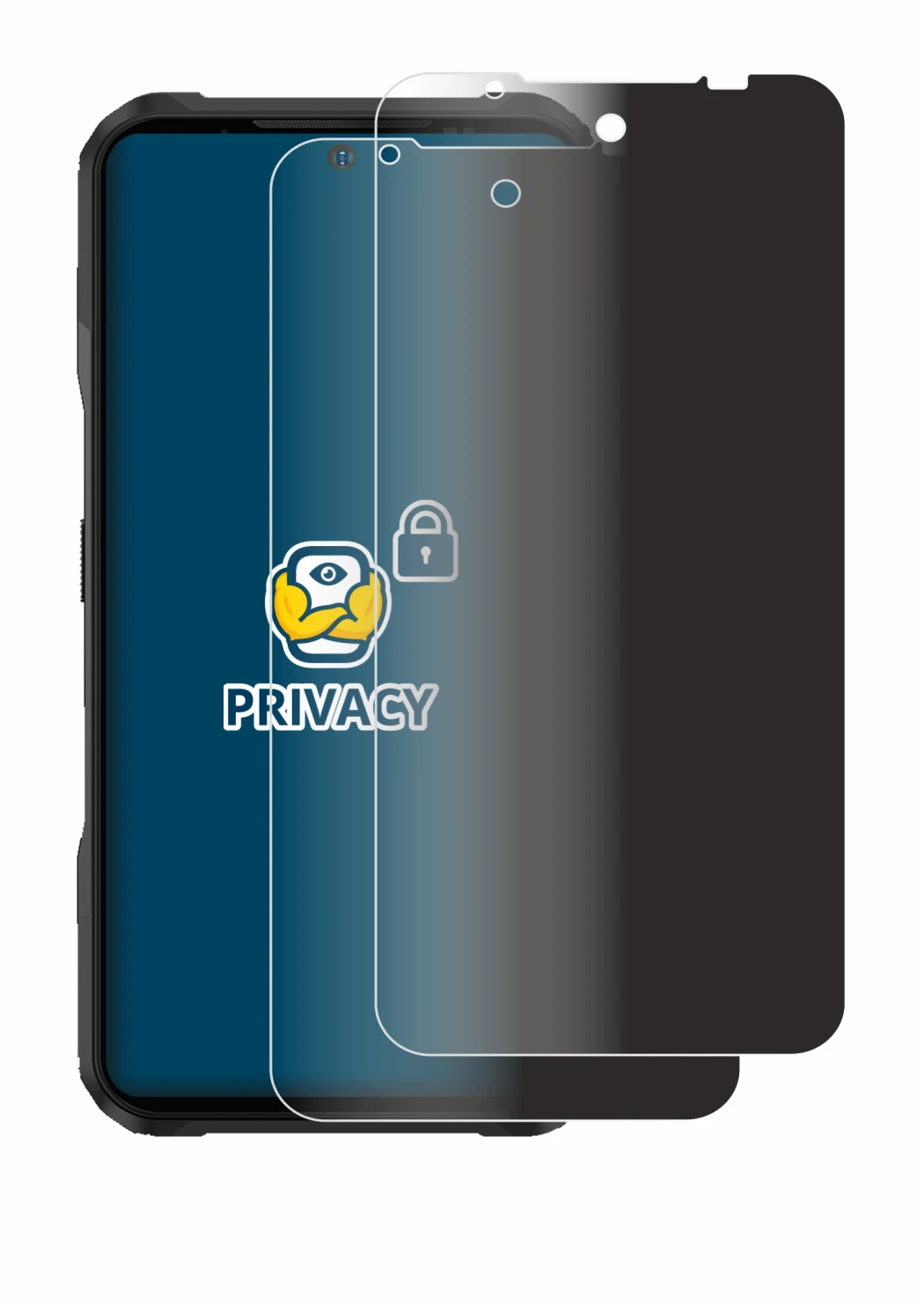 Imagen del dispositivo Doogee V20 Pro con una amplia variedad de protectores de pantalla.