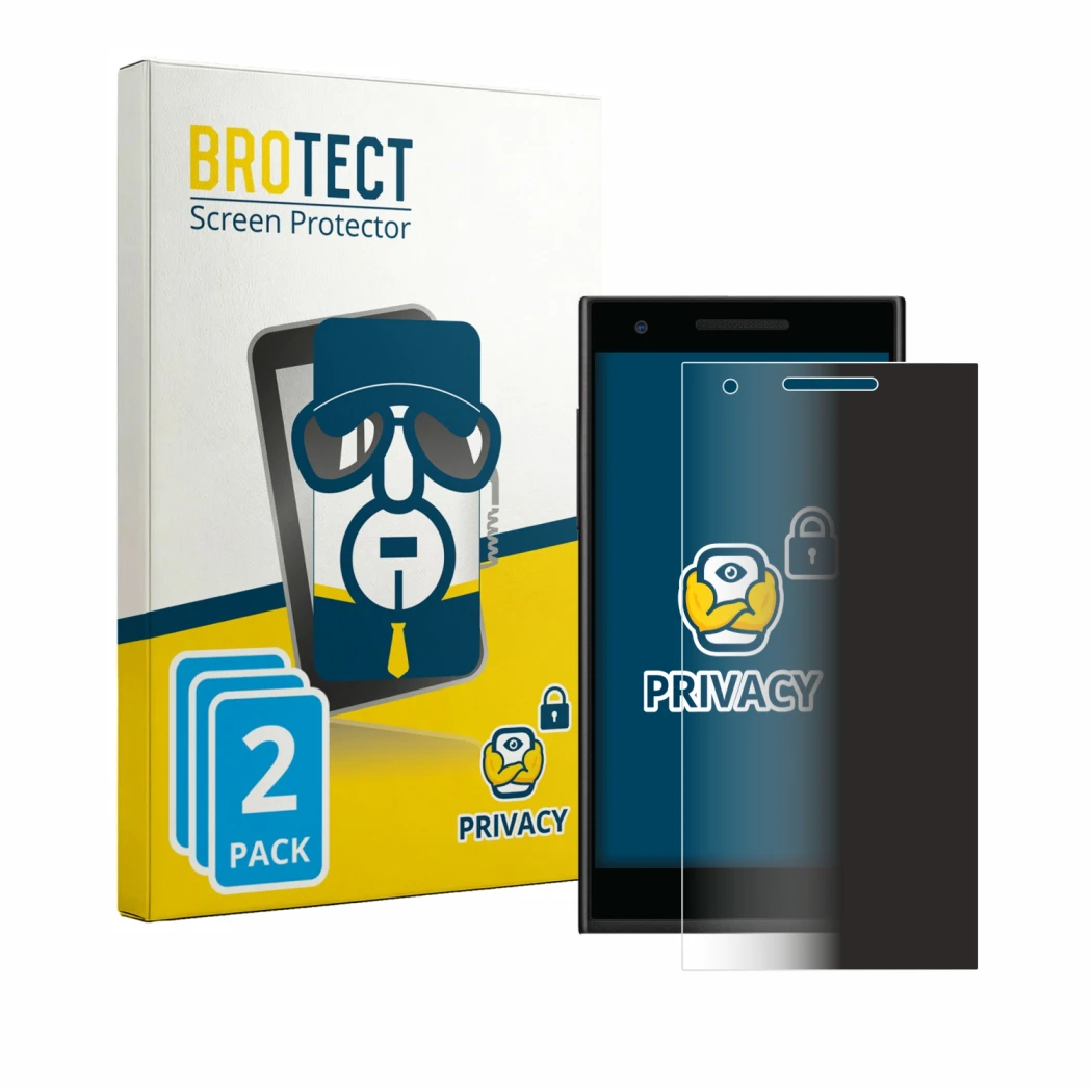 Parte frontal de un envase de producto con el logotipo de la marca BROTECT. Al lado se muestra el dispositivo Philips S396 con