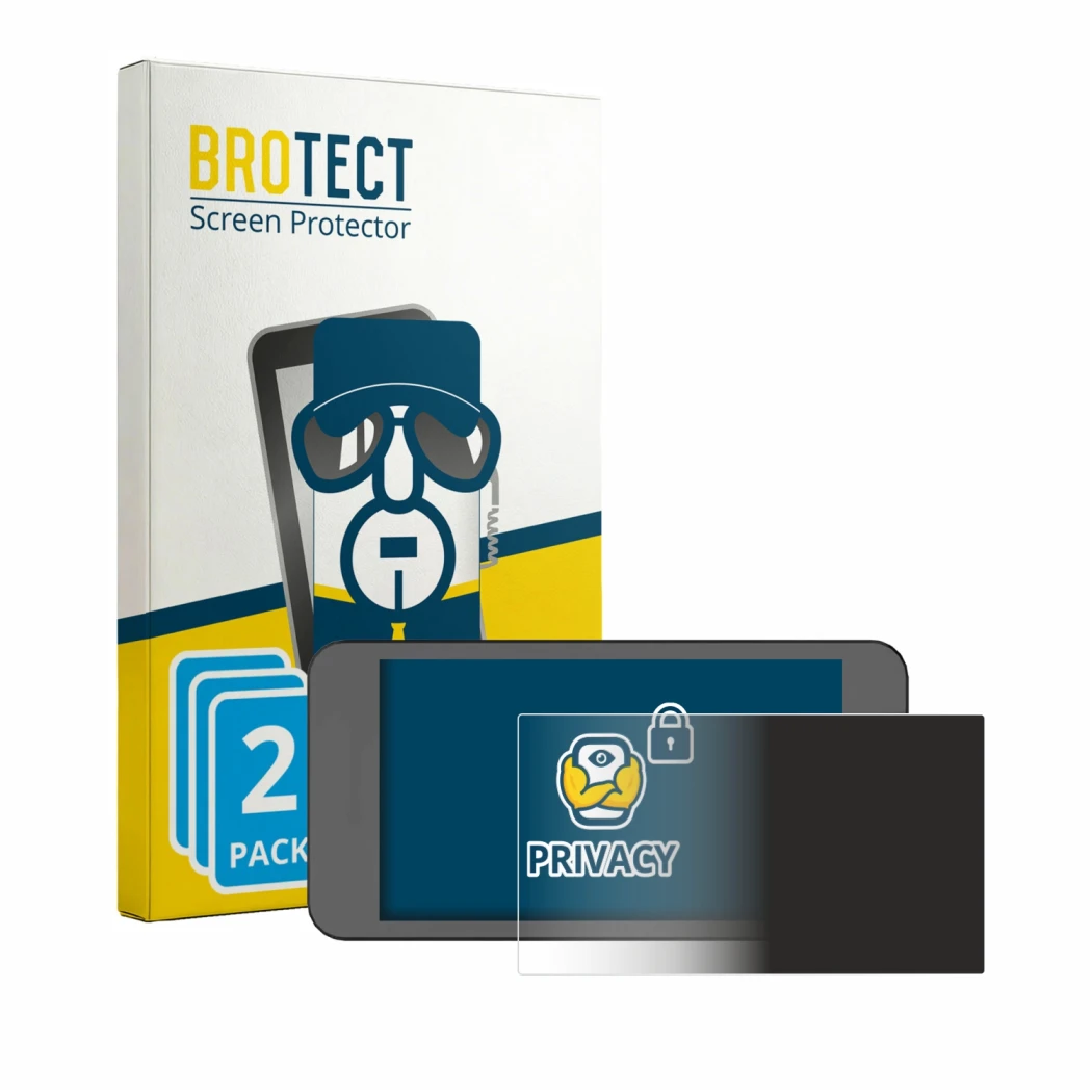 Parte frontal de un envase de producto con el logotipo de la marca BROTECT. Al lado se muestra el dispositivo Osee T5 Plus con
