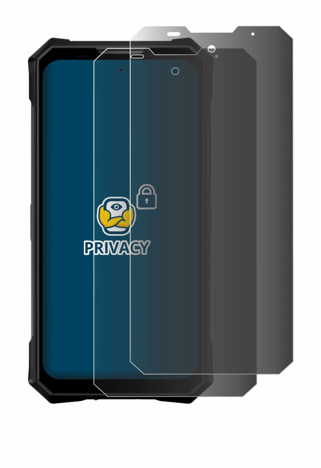 Imagen del dispositivo Doogee V50 con una amplia variedad de protectores de pantalla.