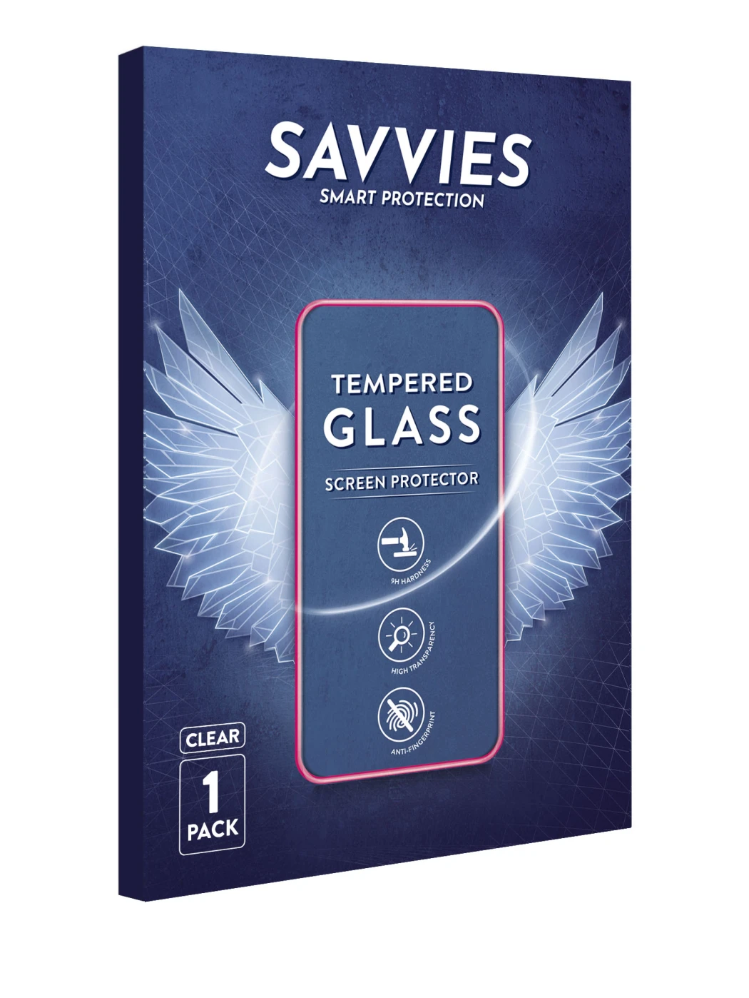 Parte frontal de un envase de producto con el logotipo de la marca Savvies