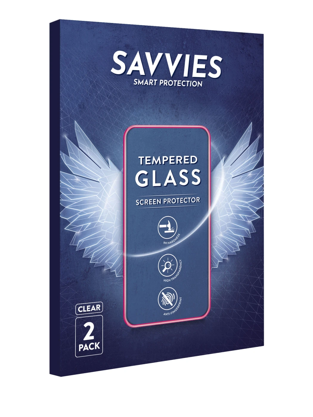 Parte frontal de un envase de producto con el logotipo de la marca Savvies