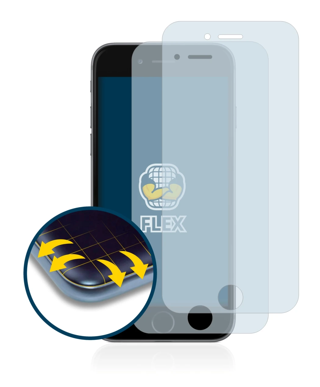 Imagen del dispositivo Apple iPhone 6 con una amplia variedad de protectores de pantalla.