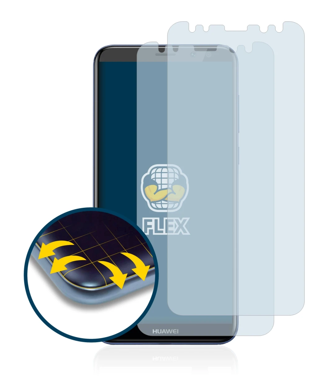 Imagen del dispositivo Huawei Mate 10 Lite con una amplia variedad de protectores de pantalla.