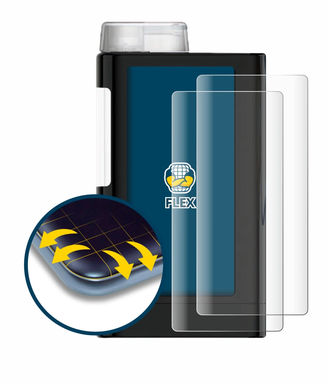 Imagen del dispositivo Mylife YpsoPump con una amplia variedad de protectores de pantalla.